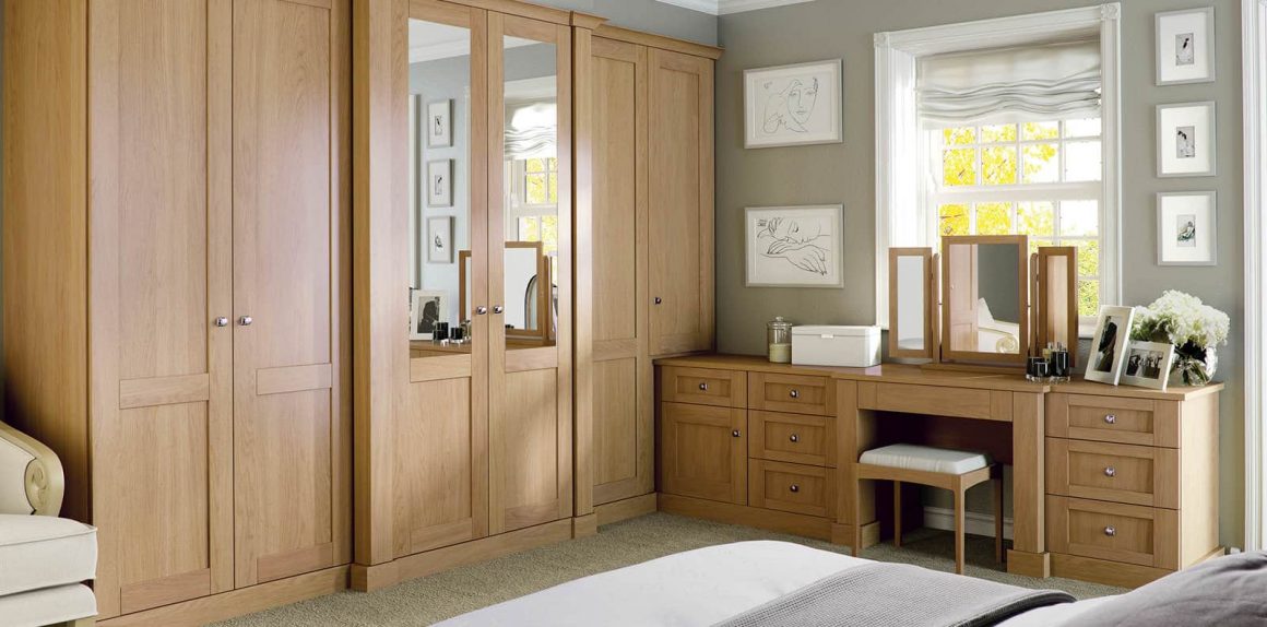 light oak fitted bedroom furniture
